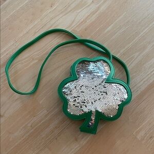 Green Clover Sequin Crossbody Bag